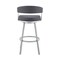 Armen Living Chelsea 29" Swivel Bar Stool with Silver Finish and Slate Gray Faux Leather LCCSBASLGR30 - alternate 8